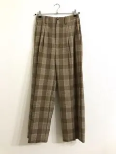 green label relaxing チェックワイドパンツ