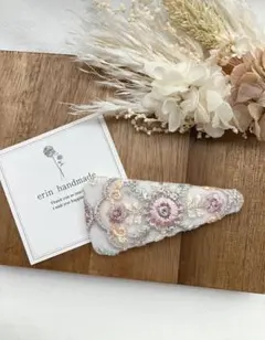 ꕤインド刺繍リボン　ヘアピン　パッチンピン　淡いカラー　パステルꕤ