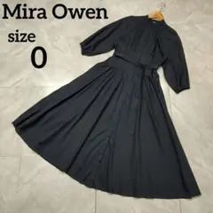 ミラオーウェン ウエストタック ロングシャツワンピース ベルト ペチコート付き