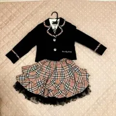 フォーマルドレス サイズ110 黒とピンクチェック