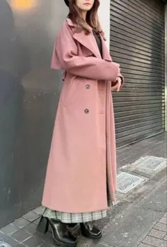 【新品タグ付訳有】RESEXXY リゼクシー ウールライクトレンチコート ピンク