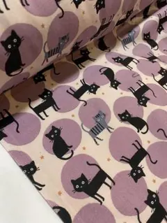 2m 日本製　猫柄　ピンク　シーチング　生地