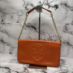 (未使用タグ付)大人気、トリーバーチ、チェーンショルダー、オールレザー、シボ革