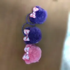 ディズニー ミニー ヘア ゴム 3個 ピンク 紫