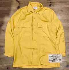 シャツ 古着 90s U.S.D.A.F.S 無地 M 黄色 ユーティリティ