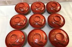 輪島塗り蓋付きお吸い物椀 2客セット沈金木製 - メルカリ
