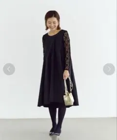 IENA MARIHA 別注 夜の花園のドレス ブラック