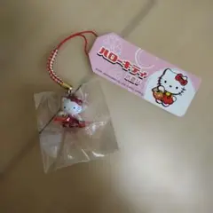 美品☆激レア☆ロックキティ ストラップ 根付☆ハローキティ 天使の翼