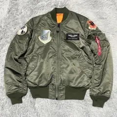 アルファインダストリーズ ma-1 リバーシブル ワッペン カーキ Lサイズ