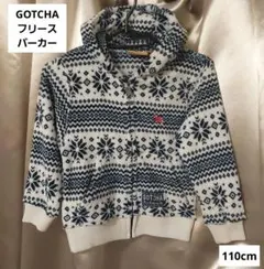 GOTCHA　雪の結晶　フリース　ジャケット　100cm　白　雪　防寒　紺