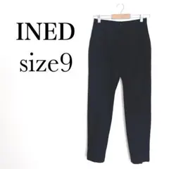 INED レディーススラックス　テーパード　ブラック【9】バックウエストゴム