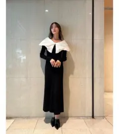 【snidel】 バルーンカラードッキングニットワンピース