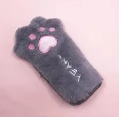 肉球 デザイン 筆箱 グレー ペンケース ポーチ
