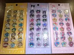 おはじきふうシール　3枚セット　マイメロ☆クロミ☆ポムポムプリン