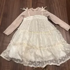 ぴ*ぴ様 petit main フラワー刺繍 ワンピース 100cm