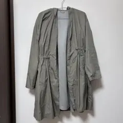 カーキ グレー フード付き　モッズコート　フリーサイズ　春　2way