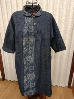 秋名バラ 青 着物 袷 モダン - メルカリ