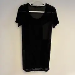 ★FIG&VIPER フィグアンドヴァイパー　シアー半袖カットソー ブラックのサムネイル