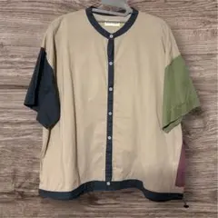 キューブシュガー 半袖シャツ ベージュ/グリーン/ネイビー/パープルのサムネイル