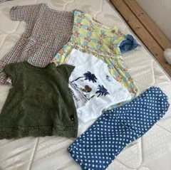 女の子 夏服120(半袖2枚・ワンピース2枚・レギンス)5点