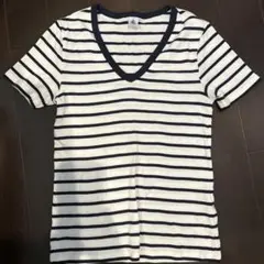 PETIT BATEAU ボーダー Vネック Tシャツ Sサイズのサムネイル