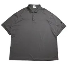 ぴ*ど様 ポロシャツ　半袖　ゴルフ　ダークグレー　シンプル　無地　ワンポイント