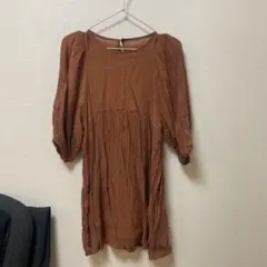 chocol raffine robe* ブラウン 五分袖 チュニック