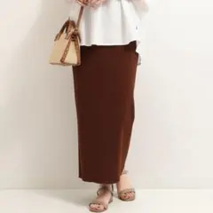 NOBLE ノーブル トタンテレコ タイトスカート 38 キャメルブラウン