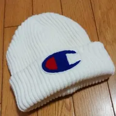 未使用 チャンピオン ニット帽 オフホワイト フリーサイズ レディース