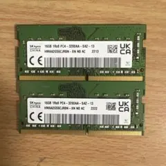 SKhynix DDR4 3200 メモリ 16GB×2枚（計32GB) ノート - メルカリ