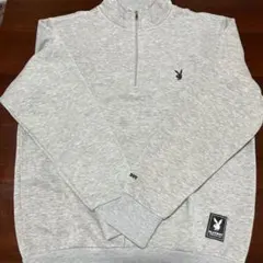 PLAYBOY グレー ジップアップ トレーナー L