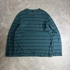 UNIQLO 00s ボーダー　ロンT 廃盤　グリーン　y2k cityboy