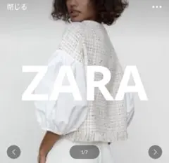 ZARA フリンジ付きバルーンスリーブトップス