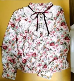 axes femme 花柄 ブラウス レース