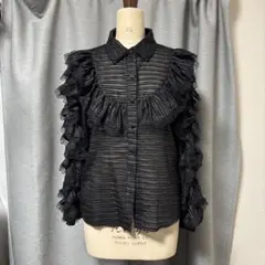 sister jane シスタージェーン フリル ブラウス ブラック M