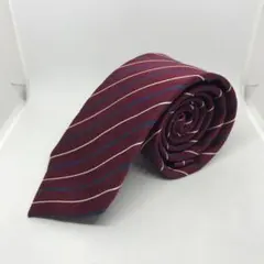 THE SUIT COMPANY ネクタイ　えんじ×青×白　ストライプ柄　絹製