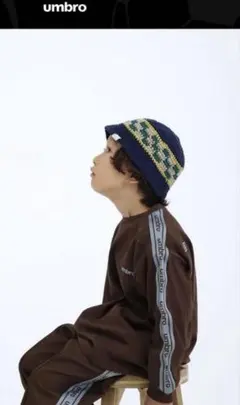 新品　umbro toosunday とうくん　袖ライン　120㎝　アンブロ　茶