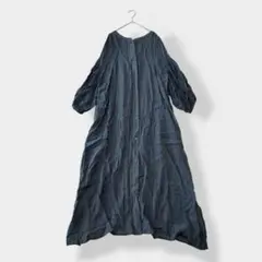 ELFRANK エルフランク シアー ロングシャツワンピース ネイビー Fのサムネイル