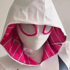 ☆スパイダーマン マスク ホワイト 白 コスプレ スパイダーグヴェン c
