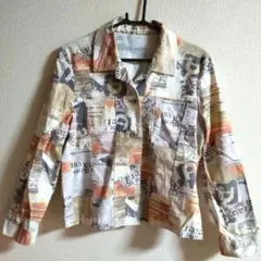 レディース ジャケット/英語文字柄カラフル/長袖/Ｌサイズ