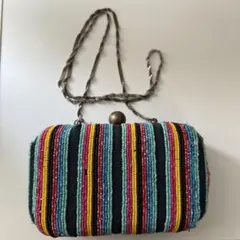 ZARA accessories多色ビーズ がま口バック