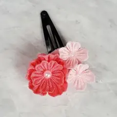 つまみ細工 パッチンピン 子供用 ピンク｜七五三・ひな祭り・初節句 和風髪飾り