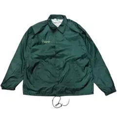 ナイロンコーチジャケット　緑　ワンポイント　L