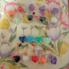 ハート型ローズボールチェーン18個セット