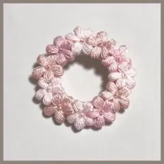 フラワーリースブローチ＊桜ピンク
