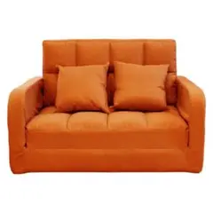 【中古】オレンジ ソファベッド 3WAY 2人掛け