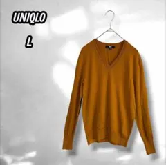 【ユニクロ】エクストラファインメリノVネックセーター シンプル カジュアル L