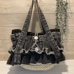 ちょここ様Ｎｏ538 ハンドメイドバッグ デニムリメイクバッグ リメイクデニム