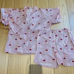 甚平 ピンク 上下セット 浴衣 キッズ 金魚柄　95
