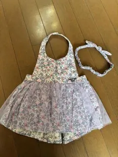 ANNA SUI mini⭐︎花柄フリルエプロンとヘアバンドセット